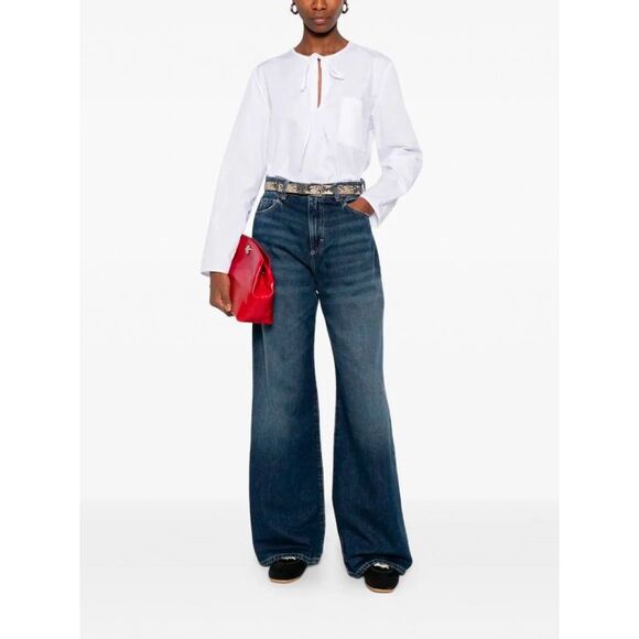 Cuantico Women Shirt With Ribbon Collar